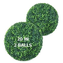 2 PCS 20 inch 4 Layers Artificial Plant Topiary Ball Faux Boxwood Decorative Balls for Backyard, Balcony,Garden, Wedding and Home Décor (20 inch)