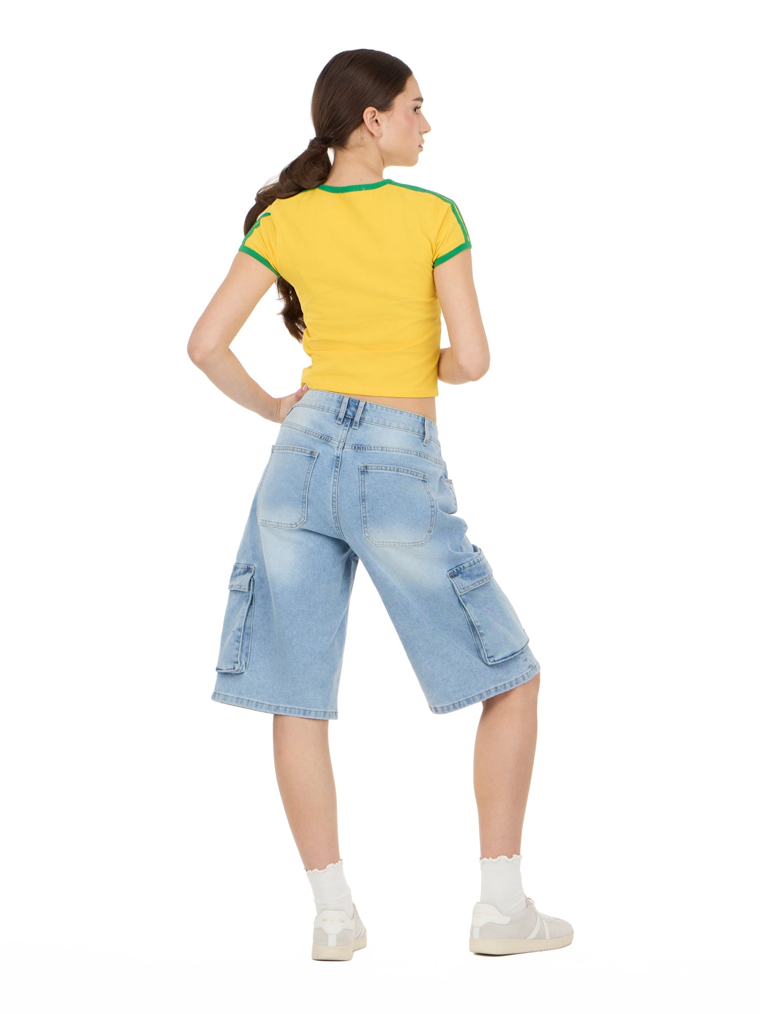 Forever 21 Women's Short Sleeve Brazil Soccer Ringer Tee Shirt, Sizes XXS-XXL