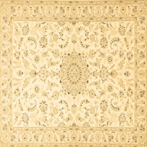 Ahgly Company Indoor Square Medallion Brown Traditional Area Rugs, 4' Square
