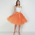 thumbnail image 5 of Tulle Skirts for Women Elastic Waist Lace Up Bow Knee Length Layered Mesh Flowy A Line Tutu Skirts Puffy Skirt Fairy Skirt, 5 of 6