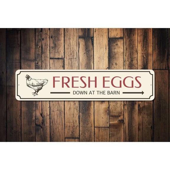 Chicken Novelty Decor, Metal Wall Sign - 4x18 Inches