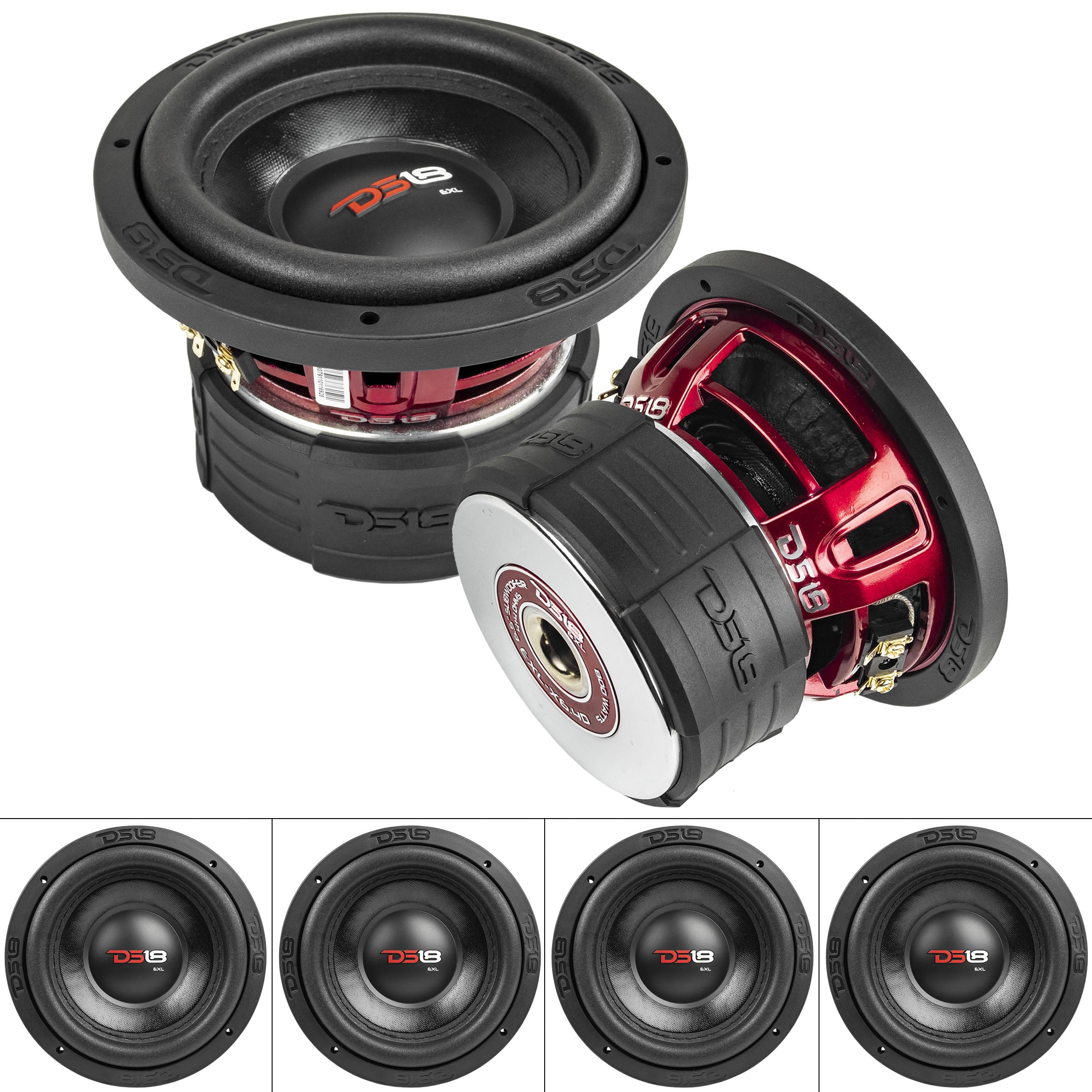 DS18 EXLX6.4D 6.5" Subwoofers Dual 4 Ohm 800 Watt Max Bass Sub Car
