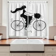 thumbnail image 2 of Ambesonne Black and White Kitchen Curtains, Woman Flowers, 55"x39", Black and White, 2 of 3