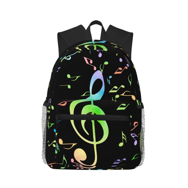 Disketp Music Notes Mochila Ligera Clásica con Múltiples Bolsillos, Mochila Casual para Hombre y Mujer, Ideal para Escuela, Trabajo y Viajes