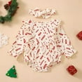 thumbnail image 2 of yocbz Newborn Christmas Outfit Newborn Infant Baby Girl Christmas Outfit Santa/Christmas Tree Embroidery Plaid Smocked Bubble Romper Ruffle Bodysuit Beige,Size for 6-12 Months, 2 of 7