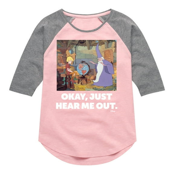 Disney - The Sword And The Stone - Okay, Just Hear Me Out - Toddler & Youth Girls Raglan Graphic T-Shirt