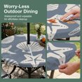 thumbnail image 5 of Round Outdoor Tablecloth with Umbrella Hole and Zipper, Indigo Blue Coastal Starfish Tablecloth with Elastic Waterproof, Ocean Sea Shells Nautical Marine Patio Table Covers for 36" - 44" Pool Tables, 5 of 9