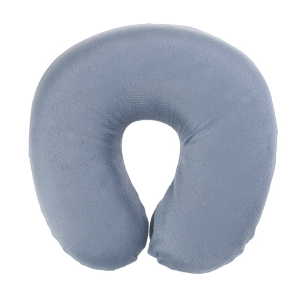 Almohada de memoria en forma de U para el cuello, ideal para viajes, aviones, trenes, casa u oficina (gris claro)