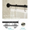 thumbnail image 5 of Corner Shower Curtain Rod, [24"-53"] x [24"-53"] Adjustable L Shaped Shower Rod No-Sagging 304 Stainless 90 Degree Curved Curtain Rod for Bathroom Bathtub with 12 Ring Hooks & Ceiling Support, 5 of 8