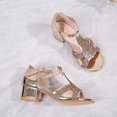 thumbnail image 1 of KEINXS Sparkling Princess High Heel Shoes - Girls Shoes with Rhinestone Embellishment  Breathable Lightweight Design  Open Toe  Perfect for Wedding Party Banquet  Dressy Occasions and Spe, 1 of 7