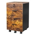 thumbnail image 4 of Ktaxon Mobile File Cabinet with Lockable 2-Drawer, Rolling Wood Filing Cabinet, Printer Stand, for A4&Letter-Size, Brown & Black, 4 of 10