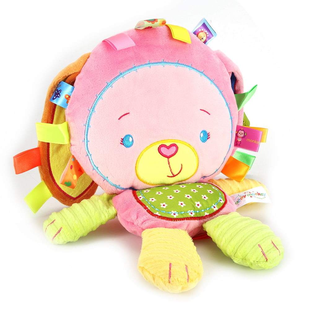 Newborn Infant Plush Ring Animal Lion Key Toy Educational Toys Hand Rattle 6A 