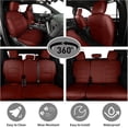 thumbnail image 2 of EKR Custom Fit Bolt Car Seat Covers for Chevrolet Bolt EV 2LT & Bolt EUV LT/Premier 2022 2023 (Rear 40/60 Split W/Armrest)-Full Set Waterproof Faux Leather Auto Seat Covers(Burgundy), 2 of 7