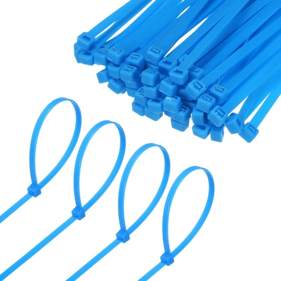 BDKWID-100-Pack Nylon Zip Ties 12 Inch 49 Lbs Nylon Cable Wire Ties Self-Locking Cable Zip Ties for Indoor/Outdoor/Home/Office/Garden/Workshop/Bundling Securing [Blue]