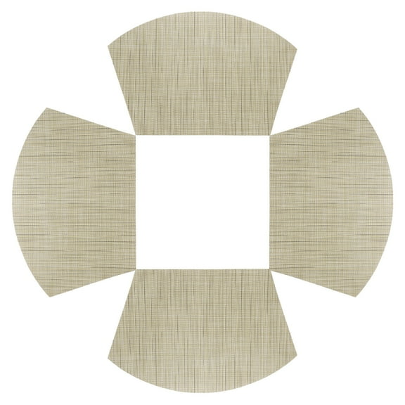 Uxcell 4pcs Wedge Placemats 18" x 12" Woven Vinyl Round Table Placemats, Yellow