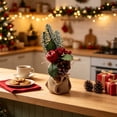 thumbnail image 5 of Mini Artificial Christmas Plants Tabletop Decor, Small Faux Xmas Tree Centerpiece for Mantel Shelf Festive Home Office Ornament, 5 of 6