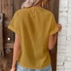 thumbnail image 5 of Blusa con ribete de encaje para mujer, camisetas de manga corta respetuosas con la piel de material suave para oficina, citas, trabajo, 5 of 8