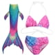thumbnail image 1 of Conjunto de bikini de 3 piezas para niñas con cola de pez (200), 1 of 10