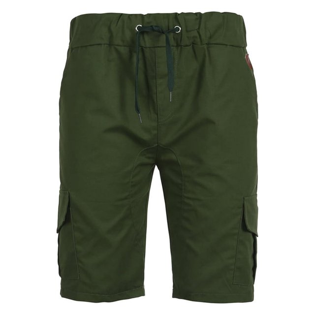 Men‘s Cargo Sports Short Pants Casual Slim Fit Solid Drawstring Elastic Waist Shorts With Pockets