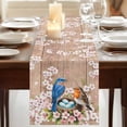 thumbnail image 3 of Table Runners 72 Inches Long Dress Scarves, Birds Floral Farmhouse Kitchen Table Runner, Coffee Tablerunners, Farmhouse Pink Flower Leaf Wood Grain Brown 16x72 Inch, 3 of 9