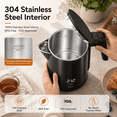 thumbnail image 6 of Electric Kettle, 1L Stainless Steel Tea Kettle with 7 Temperature Presets, 1200W Fast Boil Hot Water Boiler, 4H Keep Warm, Auto Shut-Off & Boil-Dry Protection, BPA-Free, Black, 6 of 9