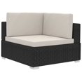 thumbnail image 4 of vidaXL 3 Piece Garden Sofa Set with Cushions Poly Rattan Black, 4 of 11