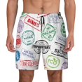 thumbnail image 3 of Uemuo Stamp Set Collection Pattern Mens Swim Trunks Quick Dry Board Shorts with Mesh Lining, Stretch Beach Shorts Quick Dry No-Chafing Board Shorts-, 3 of 9