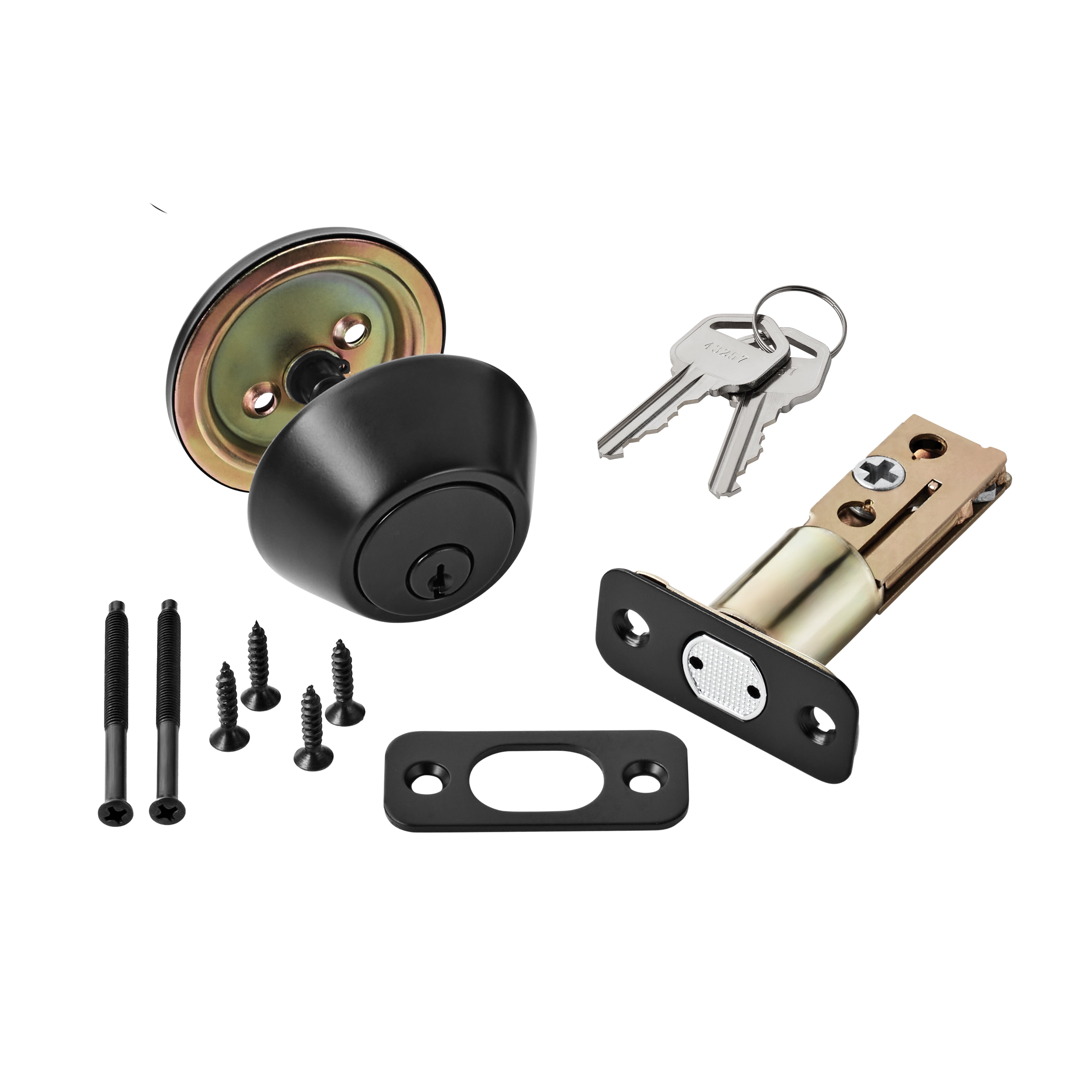 (4 pack) Hyper Tough Keyed Entry Single Cylinder Deadbolt Matte Black