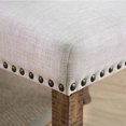 thumbnail image 4 of Ivory Fabric Dining Chairs (Set of 2) - Rustic Oak Finish, Button-Tufted, Nailhead Trim, 20" Seat, for Dining Room, Vietnam Made., 4 of 6