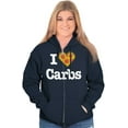 thumbnail image 4 of Love Heart Carbs Pizza Food Cute Zip Hoodie Sweatshirt Women Brisco Brands S, 4 of 6