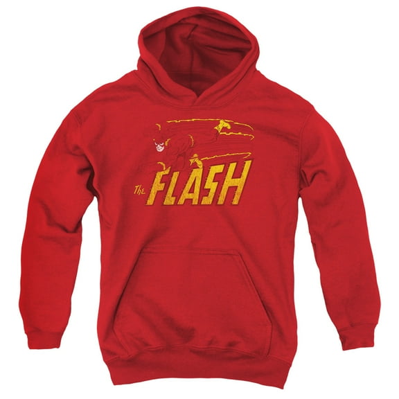 Dc Flash - Flash Speed Distressed - Youth Hooded Sweatshirt - Small