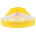 thumbnail image 2 of Rabbit Litter Box Plastic Yellow Space-Saving Corner Litter Box for Storage, 2 of 4