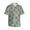 thumbnail image 2 of Garlic Men'S 3d Print Casual Button Down Shirts, Novelty Hawaiian Short Sleeves S, 2 of 8