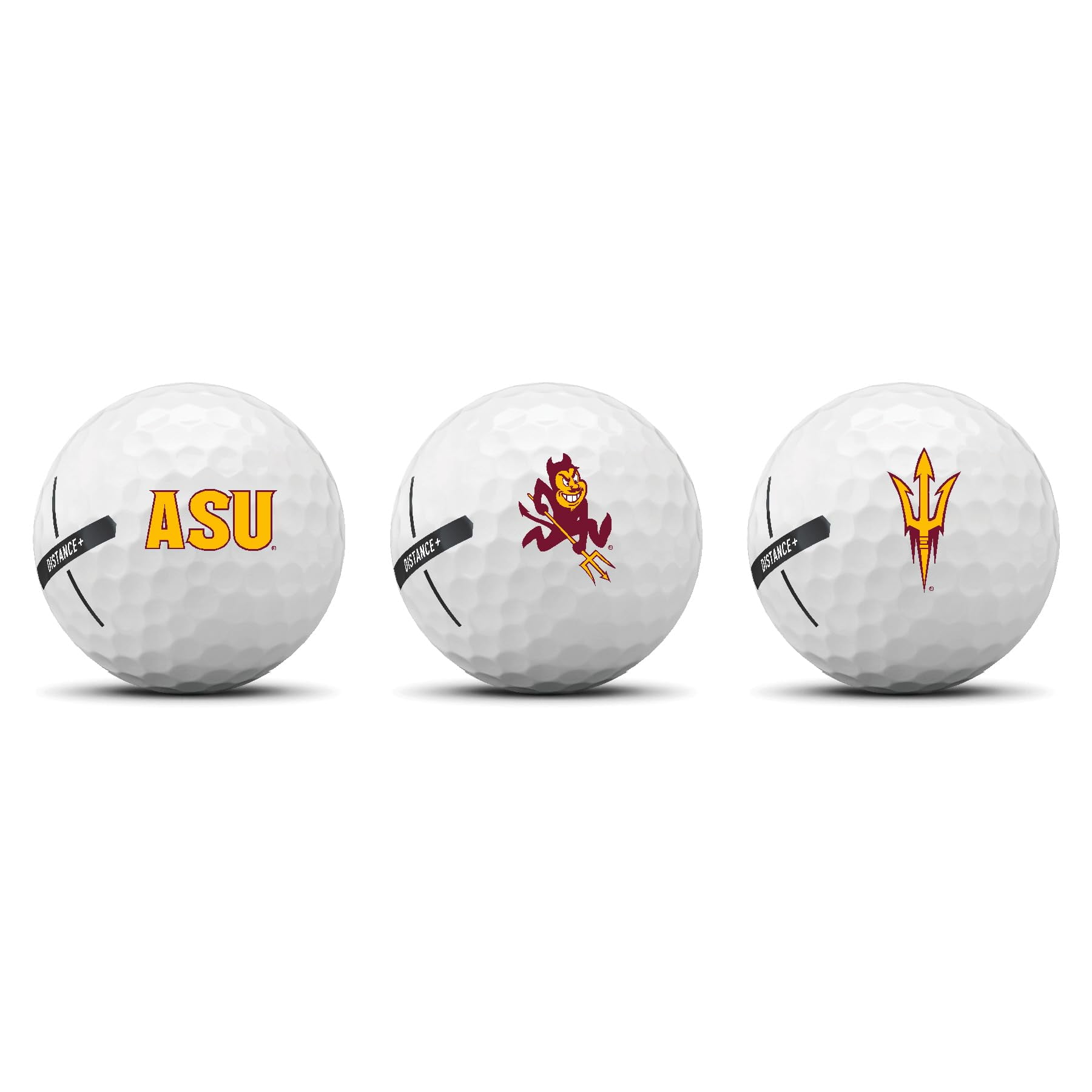 Arizona State University Sun Devils Logo Edition Officially Licensed NCAA Taylormade Distance+ Golf Balls 12-Pack (Dozen)