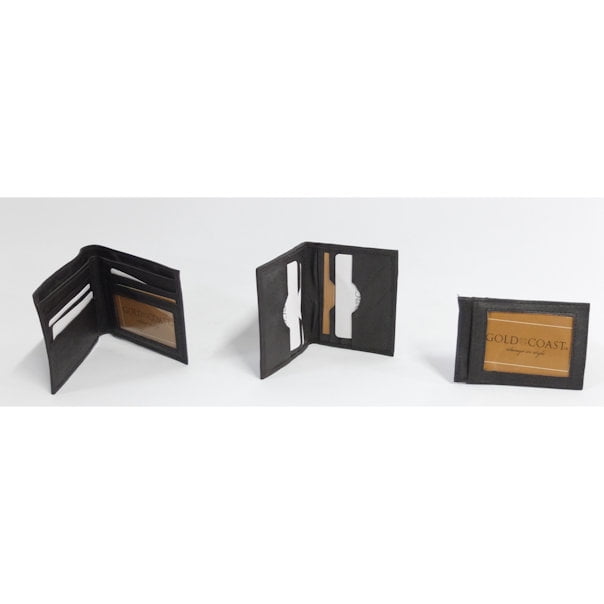 Gold Coast Men's Genuine Leather Wallet Set, 3 PC Set in Brown Leather