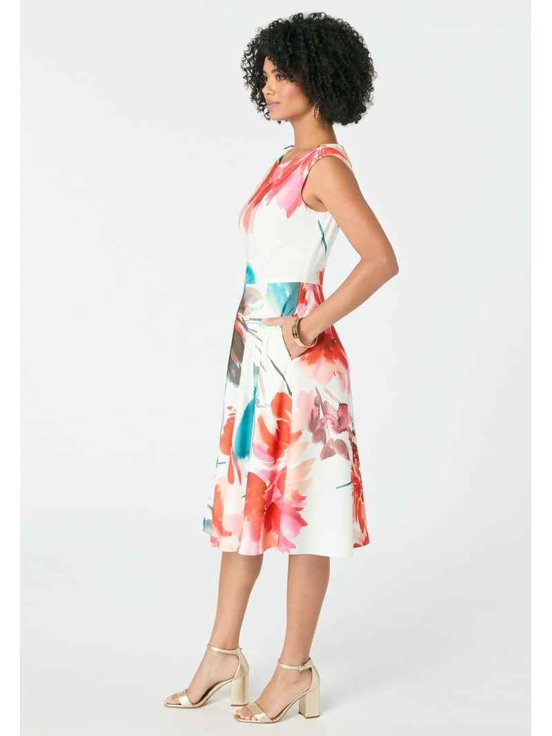Roaman's Women's Plus Size Fit-And-Flare Tank Dress - Walmart.com