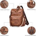 thumbnail image 6 of HONGLONG Womens Backpack Purse Leather Backpack Purse for Women Travel Fashion Backpack Designer Ladies Shoulder Bags, Brown, 6 of 7