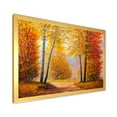 thumbnail image 2 of Designart 'Sunrise Glow Through The Autumn Trees' Lake House Framed Art Print, 2 of 4