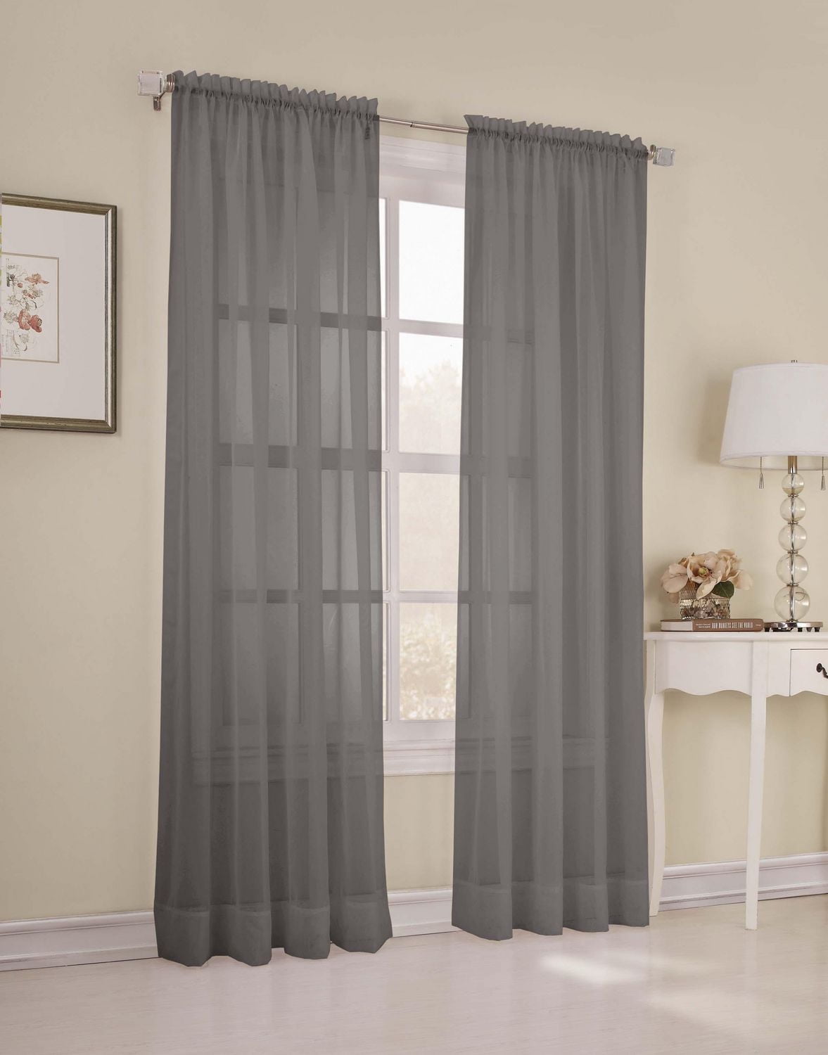Sun Textile Voile Rod Pocket Curtain