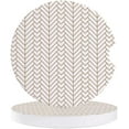 thumbnail image 1 of RYLABLUE Natural Herringbone Pattern White Gold Set of 6 Car Coaster for Drinks, Absorbent Ceramic Stone Coasters Cup Mat with Cork Base for Home Kitchen Room Coffee Table Bar Decor, 1 of 5