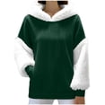 thumbnail image 2 of Qzwdhjm Ribbed Hoodies for Women Fuzzy Xmas Hooded Sweatshirt Long Sleeve Cozy Casual Winter Santa Hoodie with Pocket, 2 of 9