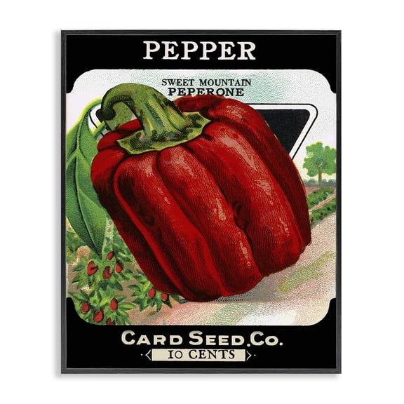 Stupell Industries Rustic Lodge Vintage Gardening Pepper Black Framed Giclee Art, 11 x 14, by Lil' Rue