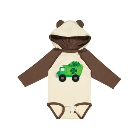 

Inktastic St Patricks Day Irish Clover Dump Truck Childs Gift Baby Boy Long Sleeve Bodysuit