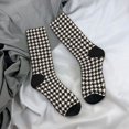 thumbnail image 5 of Rateoe Black and white houndstooth for Women Casual Calf Socks - Cute Crew Socks - Thin Soft Above Ankle Socks Size 5-11, 5 of 6