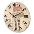 thumbnail image 3 of Designart 'My Cute Dog Cute Girl With Dog' Shabby Chic Wood Wall Clock, 3 of 5