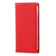 thumbnail image 2 of SaniMore Wallet Case for iPhone 14 6.1" 2022, Wrist Strap Flip Kickstand Card Slots Genuine PU Leather Shockproof TPU Shell Anti-fall Full-body Protective Cover For iPhone 14, Red, 2 of 8