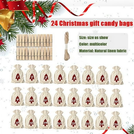 

Kgfrsd Clearance Item Christmas Ornaments Sticker Set Christmas Digital Jute Bundle Bag Candy Star Bag 24pcs Gift Gift Decor Stickers