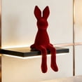 thumbnail image 3 of Dserhfy Sitting Bunny Statue Flocking Rabbit Figurine Easter Bunny Ornaments for Living Room Cabinet Home Tabletop Decor, 3 of 3