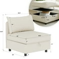 thumbnail image 2 of Jopath 32" Modular Storage Loveseat Sofa, Convertible Loveseat Sleeper Couch, Modern Upholstered Loveseat Sofa with Fabric for Living Room, Beige, 2 of 7