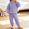 thumbnail image 6 of Cethrio Girls Fleece Pajama Sets Long Sleeve, Comfy 2 Piece Crew Neck Girls' Sleepwear Purple Size 2-3 T, 6 of 6